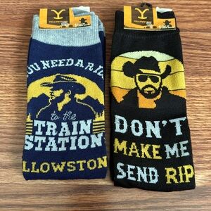 NWT Men’s Yellowstone Rip crew socks bundle of 2 size 6-12